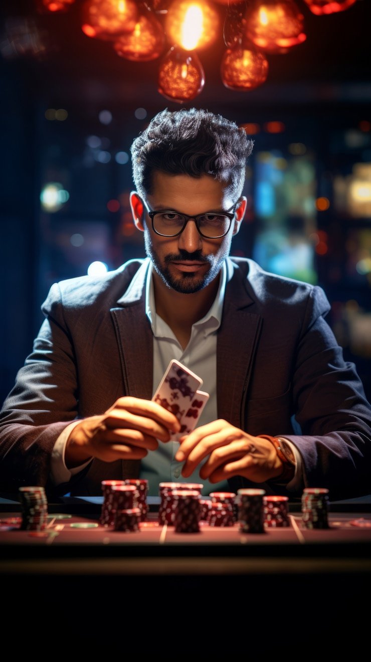 Live dealer showing Caribbean Stud Poker table with ante and bet areas